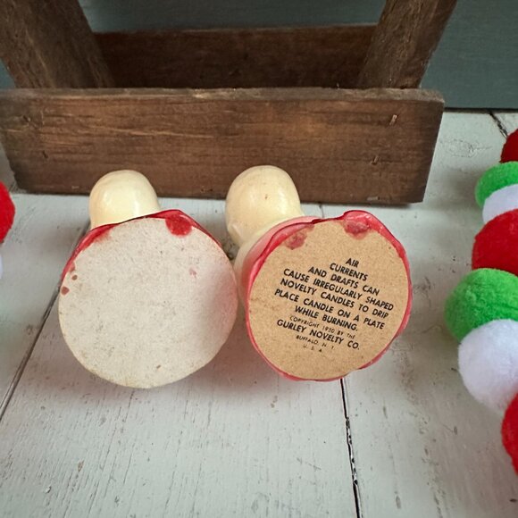 Vintage Gurley Choir Boy Candle Pair Christmas Candles Mid Century Xmas Decor - Picture 8 of 8